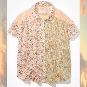 Oversized Floral Button Up